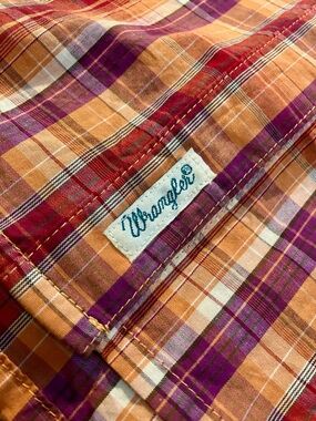 WRANGLER Multicolor Plaid Button-Up Shirt Vintage, Women’s Medium